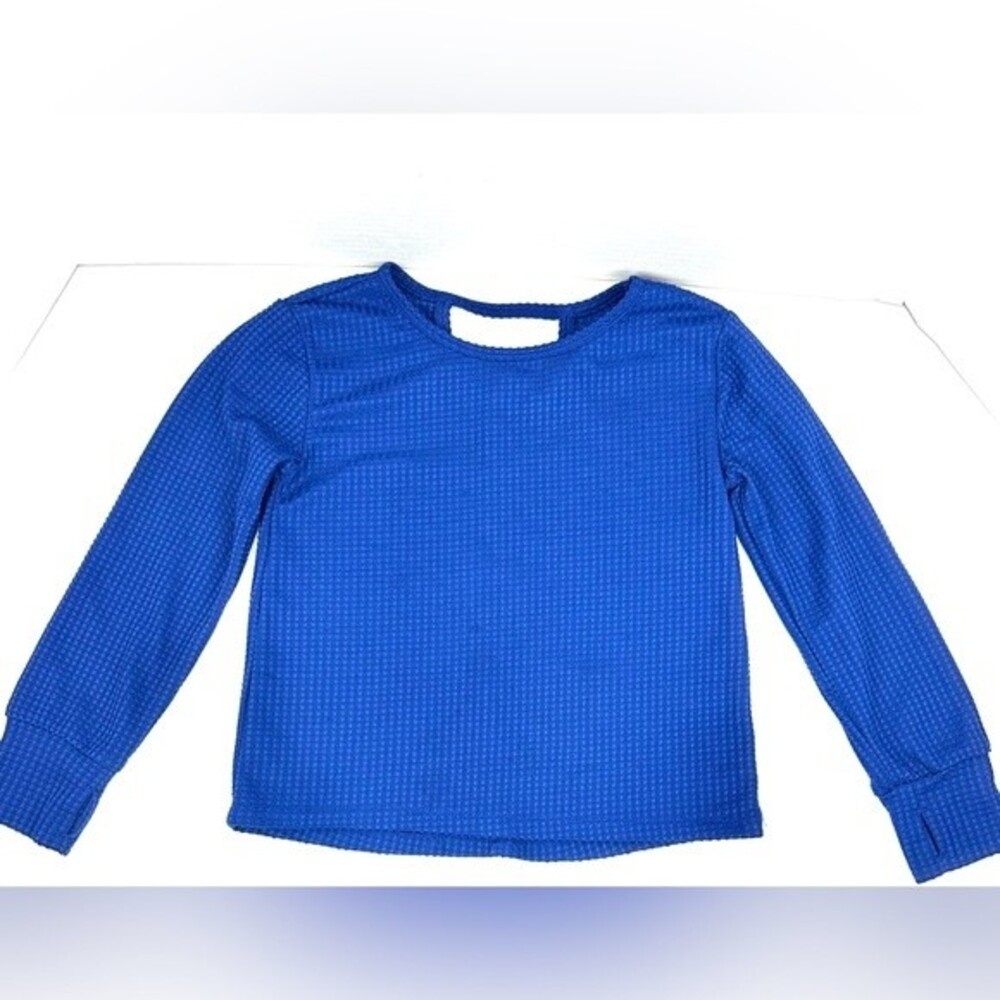 Xersion Girls Blue Athletic Long Sleeve Shirt with thumb holes Sz XS 6/6X